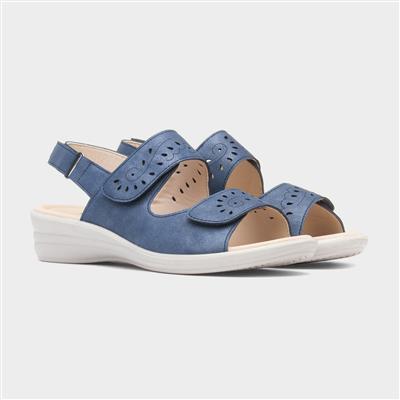Susan Womens Blue Easy Fasten Sandal