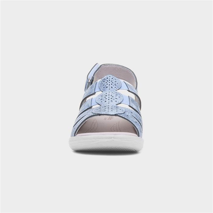 Womens Blue Slingback Wedge Sandal