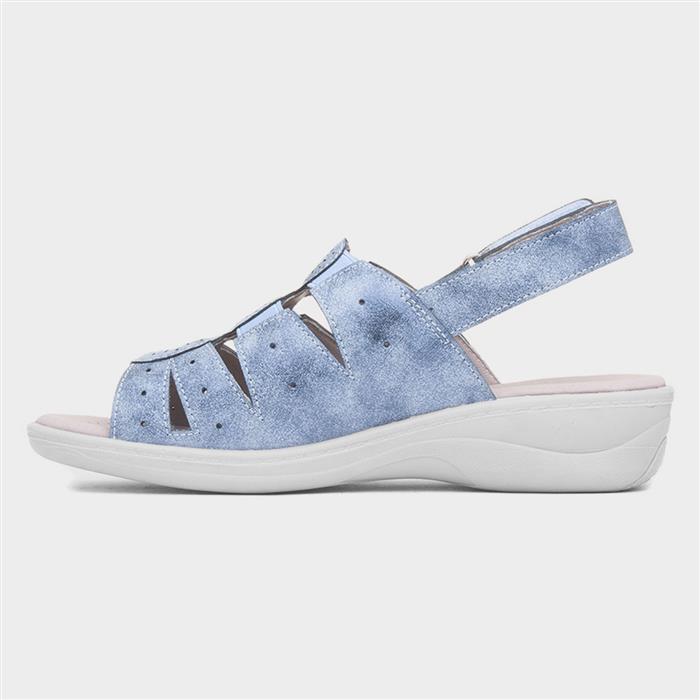Womens Blue Slingback Wedge Sandal