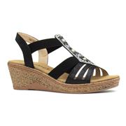 Softlites Womens Black Slip On Wedge Sandal (Click For Details)