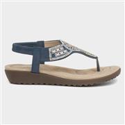 Lilley Womens Blue Toe Post with Diamantes (Click For Details)