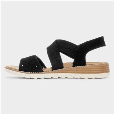 Arch Fit Oasis Womens Black Wedge Sandal