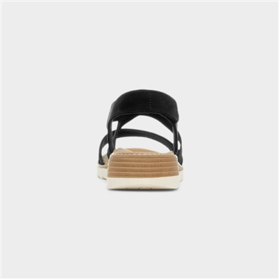 Arch Fit Oasis Womens Black Wedge Sandal