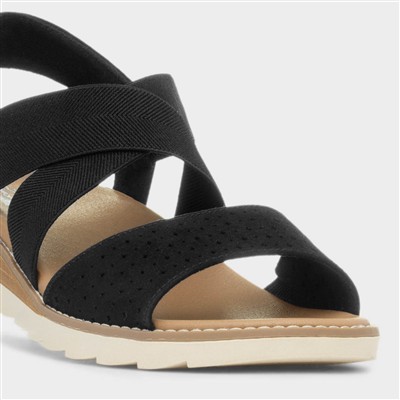 Arch Fit Oasis Womens Black Wedge Sandal