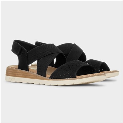 Arch Fit Oasis Womens Black Wedge Sandal