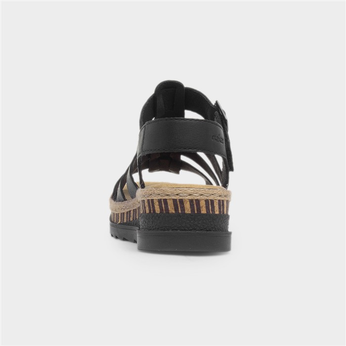 Tenby Womens Black Gladiator Leather Sandal