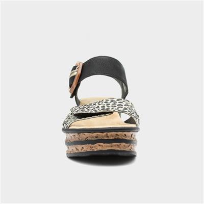 Antistress Womens Black Wedge Sandal