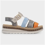 Rieker Tenby Womens Beige Gladiator Leather Sandal (Click For Details)