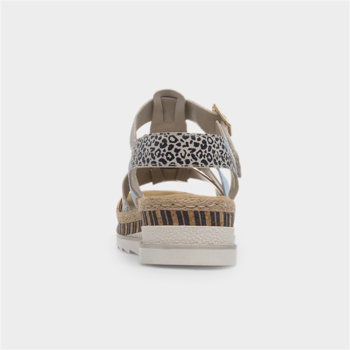 Tenby Womens Beige Gladiator Leather Sandal