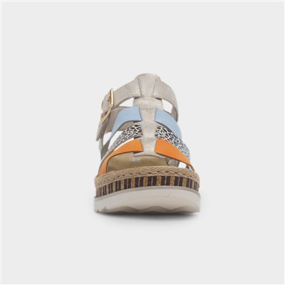 Tenby Womens Beige Gladiator Leather Sandal