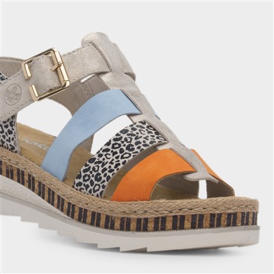 Tenby Womens Beige Gladiator Leather Sandal