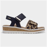 Rieker Barmouth Womens Black Easy Fasten Sandal (Click For Details)