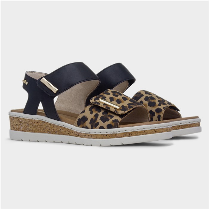 Barmouth Womens Black Easy Fasten Sandal