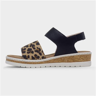 Barmouth Womens Black Easy Fasten Sandal