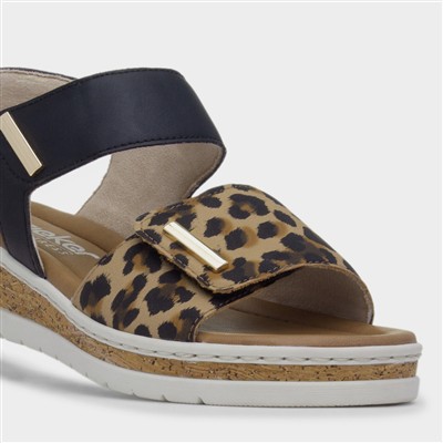 Barmouth Womens Black Easy Fasten Sandal