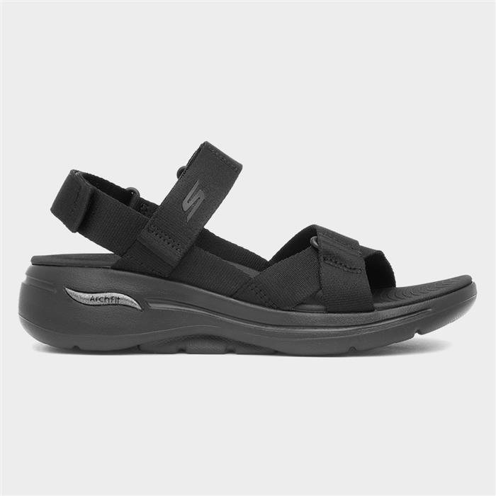 Skechers Go Walk Arch Fit Womens Black Sandals-19624 shoezone