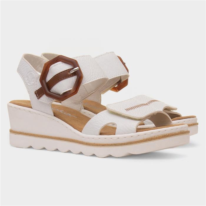 Rieker White Wedge Sandals Ireland Rieker Antistress Womens White