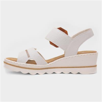 Antistress Womens White Wedge Sandal