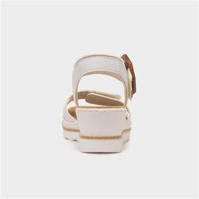 Antistress Womens White Wedge Sandal