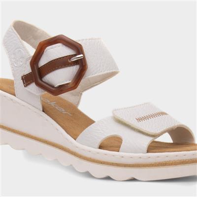 Antistress Womens White Wedge Sandal