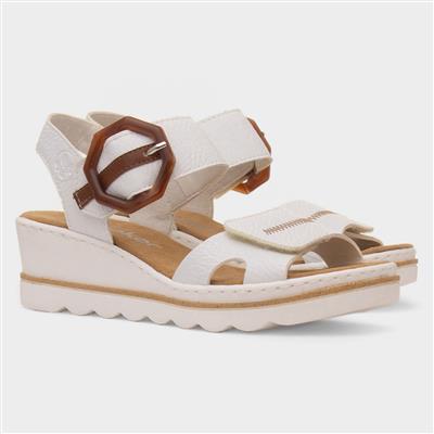 Antistress Womens White Wedge Sandal
