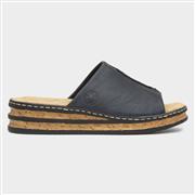 Rieker Antistress Womens Navy Wedged Mule Sandal (Click For Details)