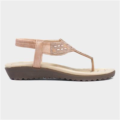 Lilley Savanna Womens Blush Toe Post Sandal