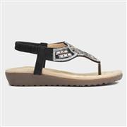 Lilley Savanna Womens Black Toe Post Sandal (Click For Details)