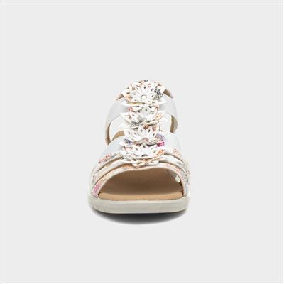 Womens White Floral Sandals