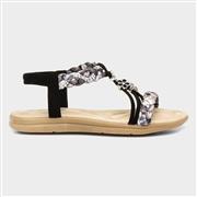 Lilley Womens Black Ribbon Twist Slip On Sandals (Click For Details)