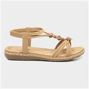 Lilley Womens Beige Flat Slip On Sandal (Click For Details)