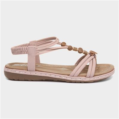 Womens Nude Sandal with Beads