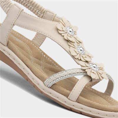 Sylvie Womens Cream Diamante Sandal
