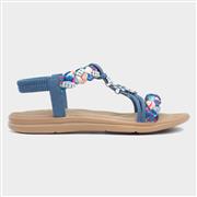 Lilley Womens Blue Ribbon Twist Diamante Sandal (Click For Details)