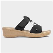 Softlites Womens Black Mule Sandal with Disc Trim (Click For Details)