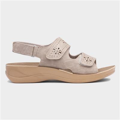 Womens Beige Easy Fasten Sandal