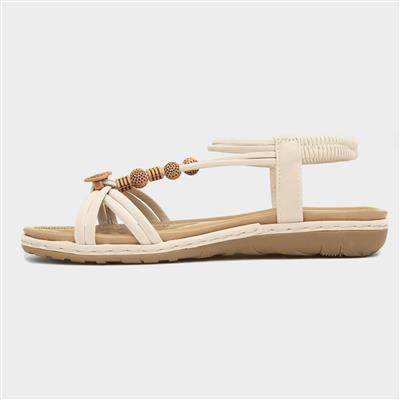 Spirit Womens Cream Strappy Sandal