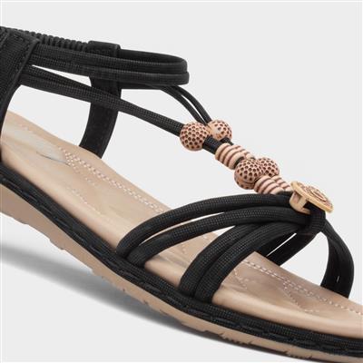 Womens Black Strappy Sandal