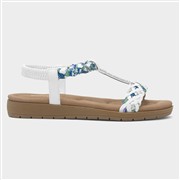 Lilley Womens White Ribbon Twist Open Toe Sandal (Click For Details)