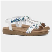 Lilley Womens White Ribbon Twist Open Toe Sandal (Click For Details)
