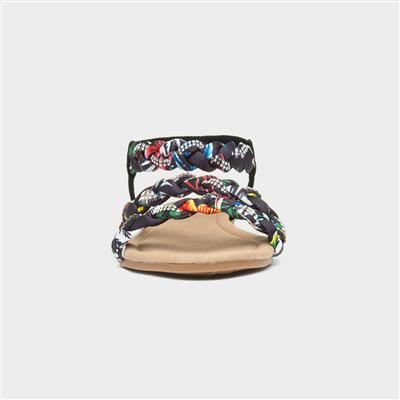 Selena Womens Black Strappy Ribbon Sandal