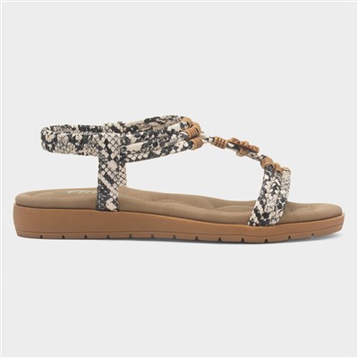 Womens Multi Snake Print Sandal
