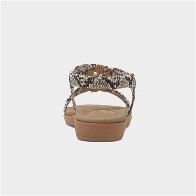 Womens Multi Snake Print Sandal