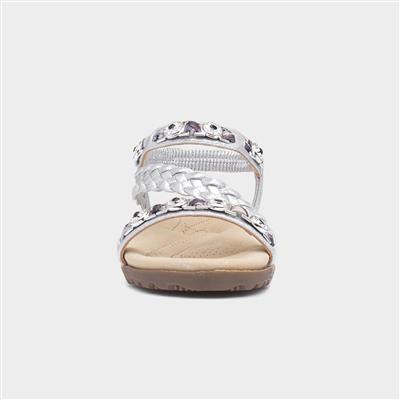 Skylar Womens Silver Gem Sandal