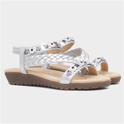 Skylar Womens Silver Gem Sandal