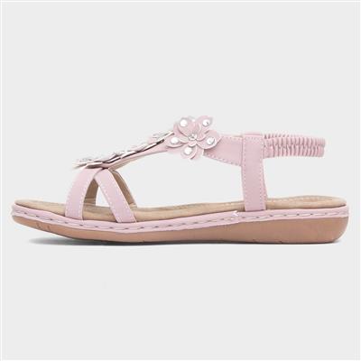 Womens Pink Floral Sandal