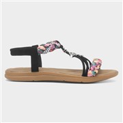 Lilley Womens Black Ribbon Twist Diamante Sandals (Click For Details)