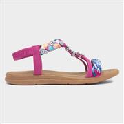 Lilley Simone Womens Fuchsia Ribbon Twist Sandal (Click For Details)