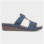 Lilley Womens Navy Easy Fasten T-Bar Mule Sandal (Click For Details)