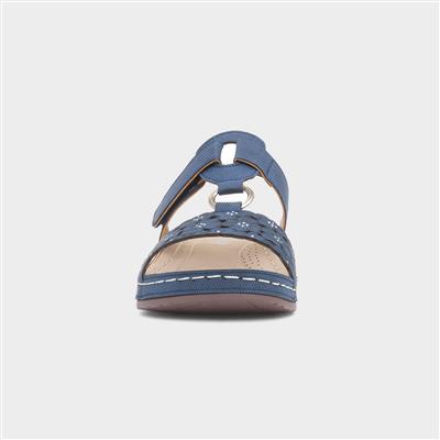 Womens Navy Mule Sandal